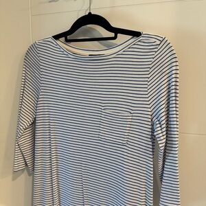 Gap Women’s Striped Blue White 3/4 sleeve Dress Sz M Medium; fits like Small